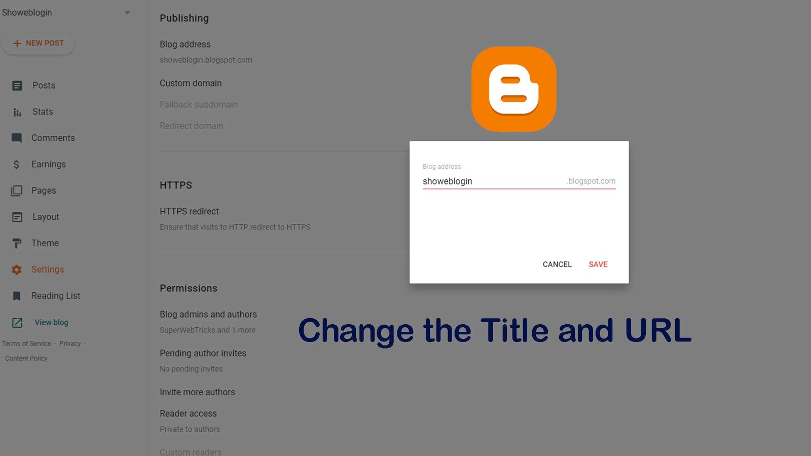 How to Change the Title and URL of Your Blogger Blog