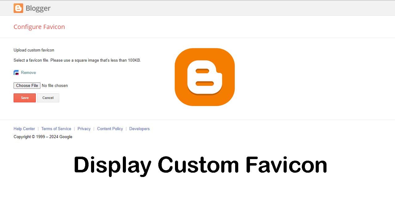 How to Display Custom Favicon in Blogger Blog