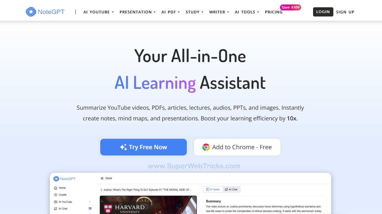 NoteGPT.io Review: Best AI Tool for Summarizing Videos, PDFs and Boosting Learning Efficiency