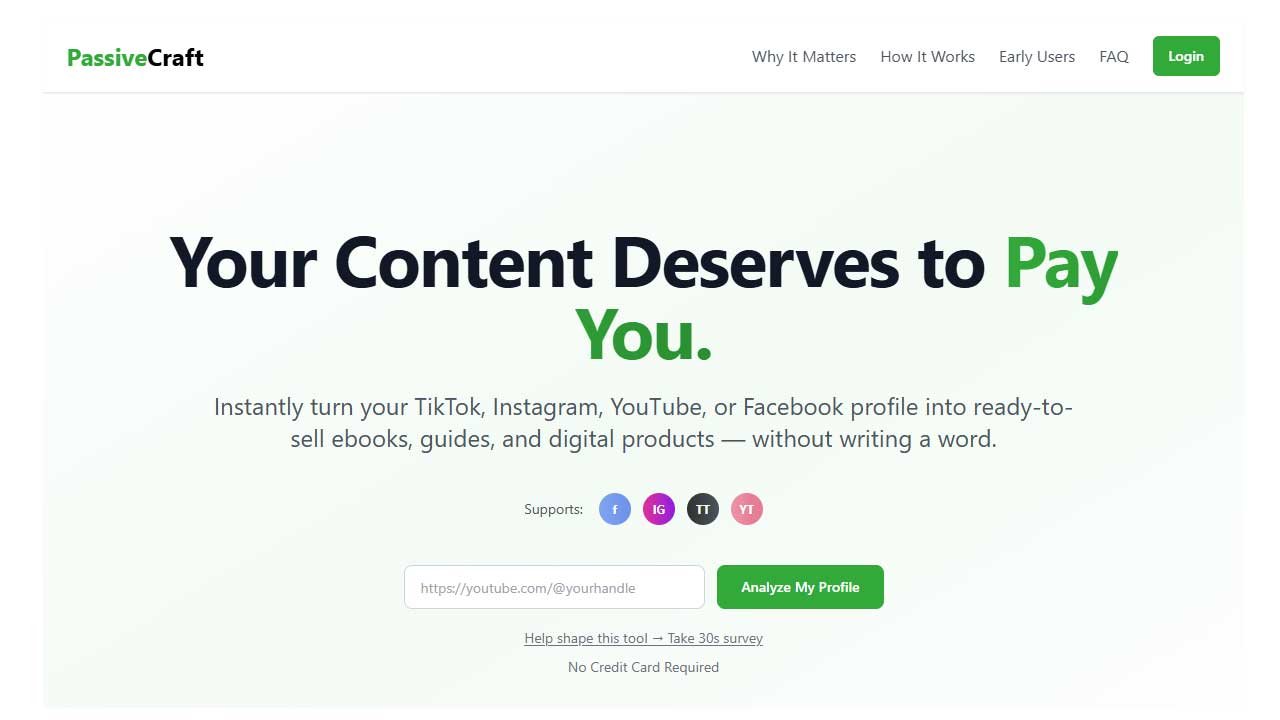 PassiveCraft Review 2025: Instantly Turn Social Media Content Into Passive Income with AI